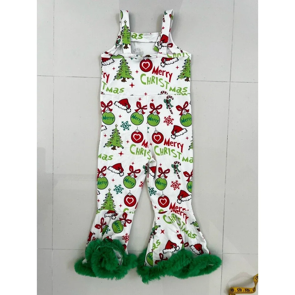 Los Angeles Boutique Party Grinch Cristmas Bell Bottom Jumpsuit Outfit Holiday 5